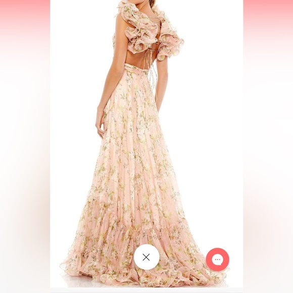 Mac Duggal A-line Back Lace Chiffon Gown - Picture 4 of 8